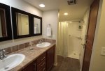 Jack and Jill bath offers a walk in shower and dual vanity